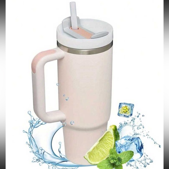 ✨40oz Reusable Vacuum Quencher Tumbler w Straw ✨ Blush Pink Color✨ - Picture 4 of 10